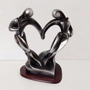 SOUL MATES HEART SHAPED LOVERS SCULPTURE